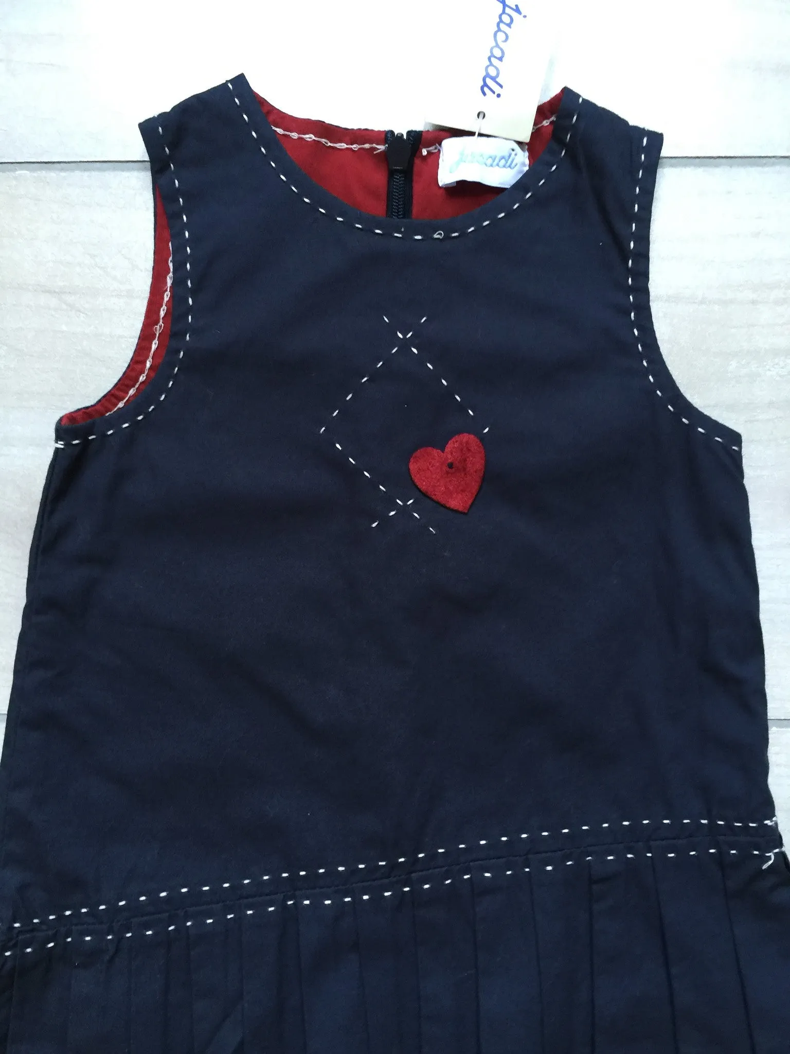 NEW Jacadi Heart Pleated Pinnie