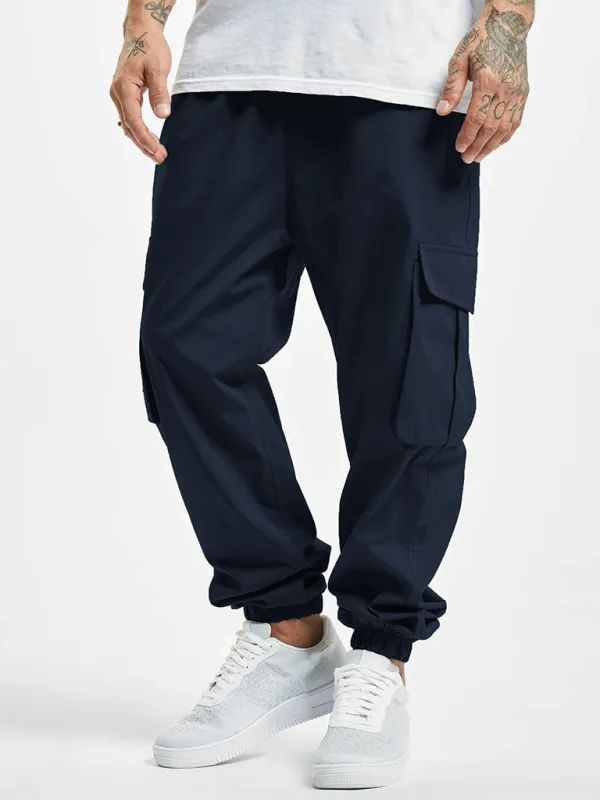 New Men's Overalls Drawstring Multi-Pocket Outdoor Thin Casual Pants