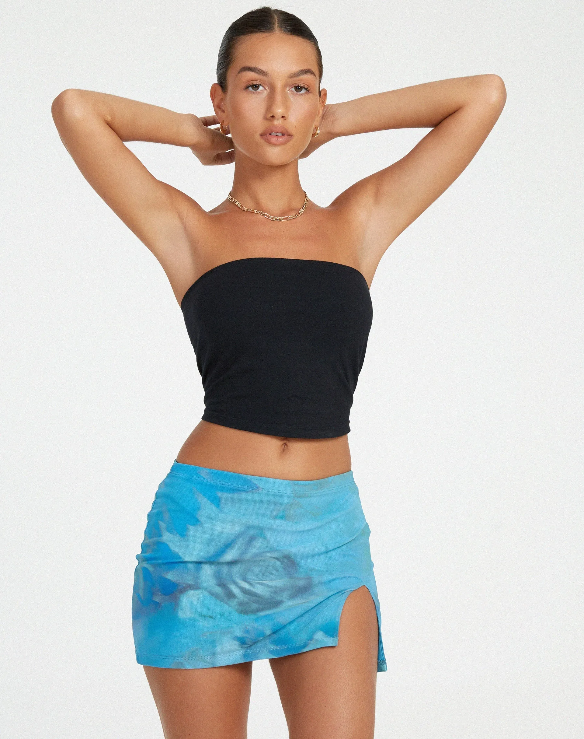 Niles Mini Skirt in Digi Petal Blue