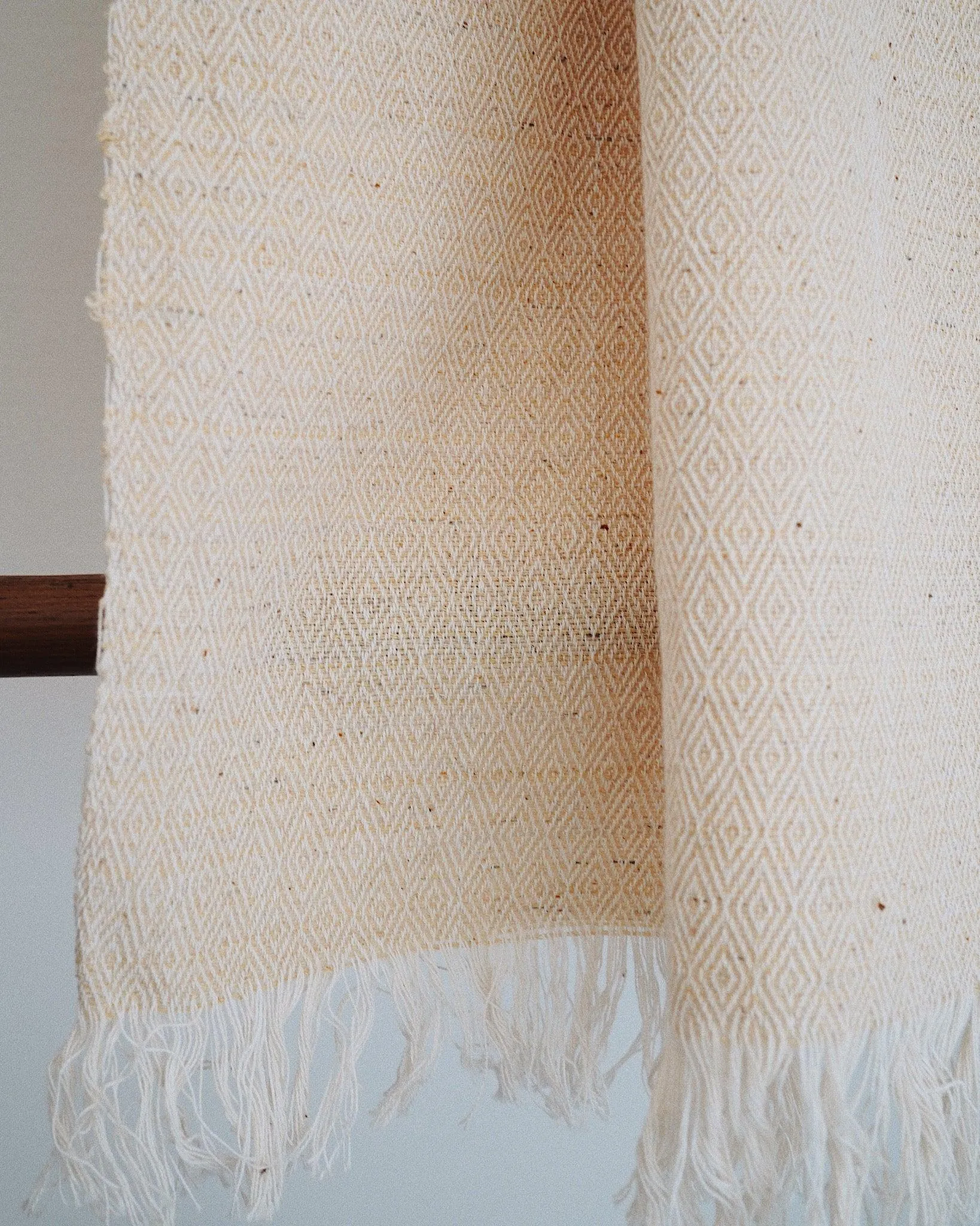 Oatmeal Vintage Marble Handwoven Throw / Runner / Scarf