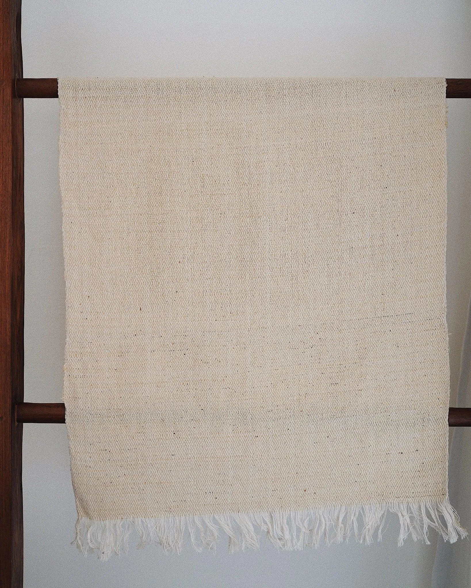 Oatmeal Vintage Marble Handwoven Throw / Runner / Scarf