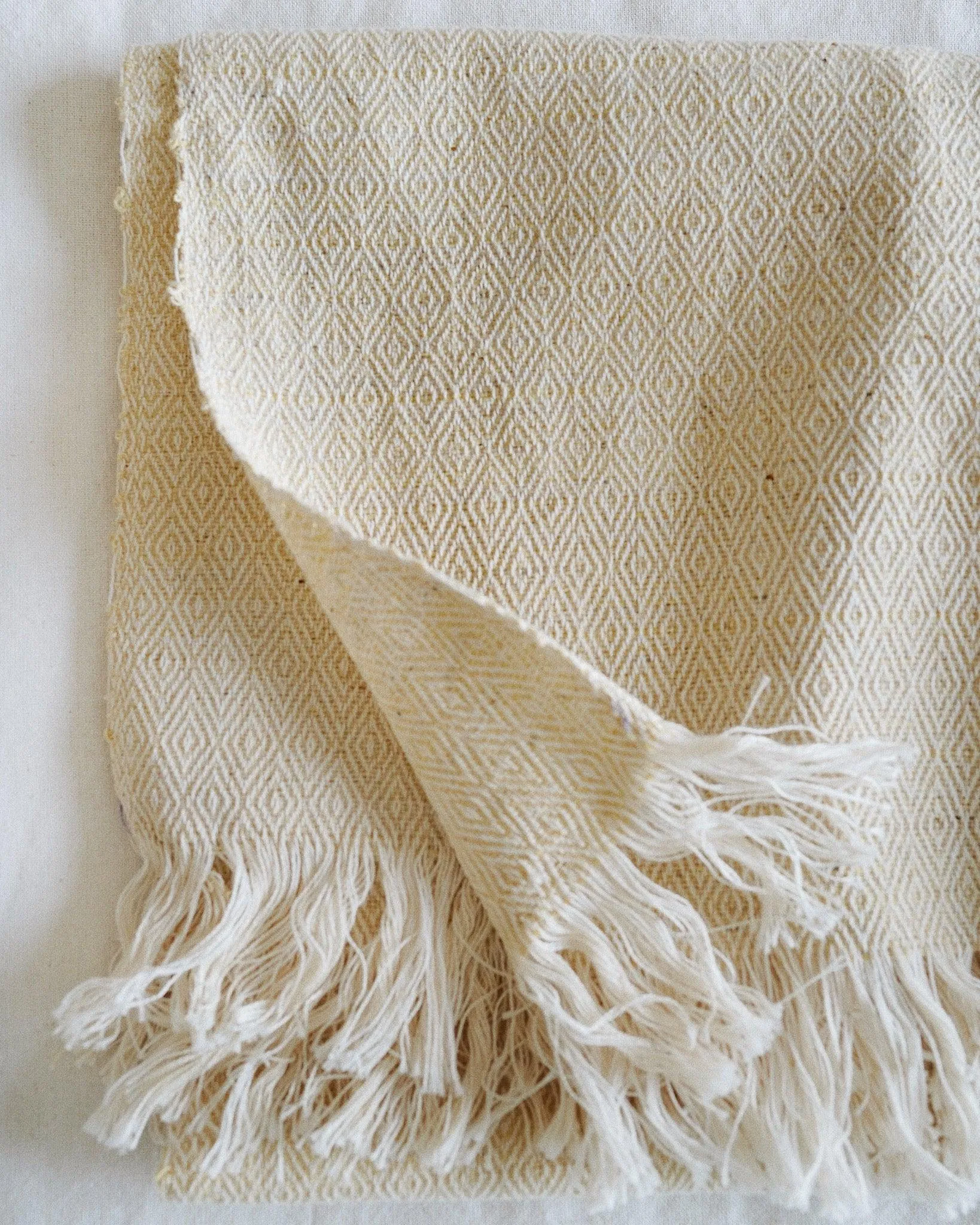 Oatmeal Vintage Marble Handwoven Throw / Runner / Scarf