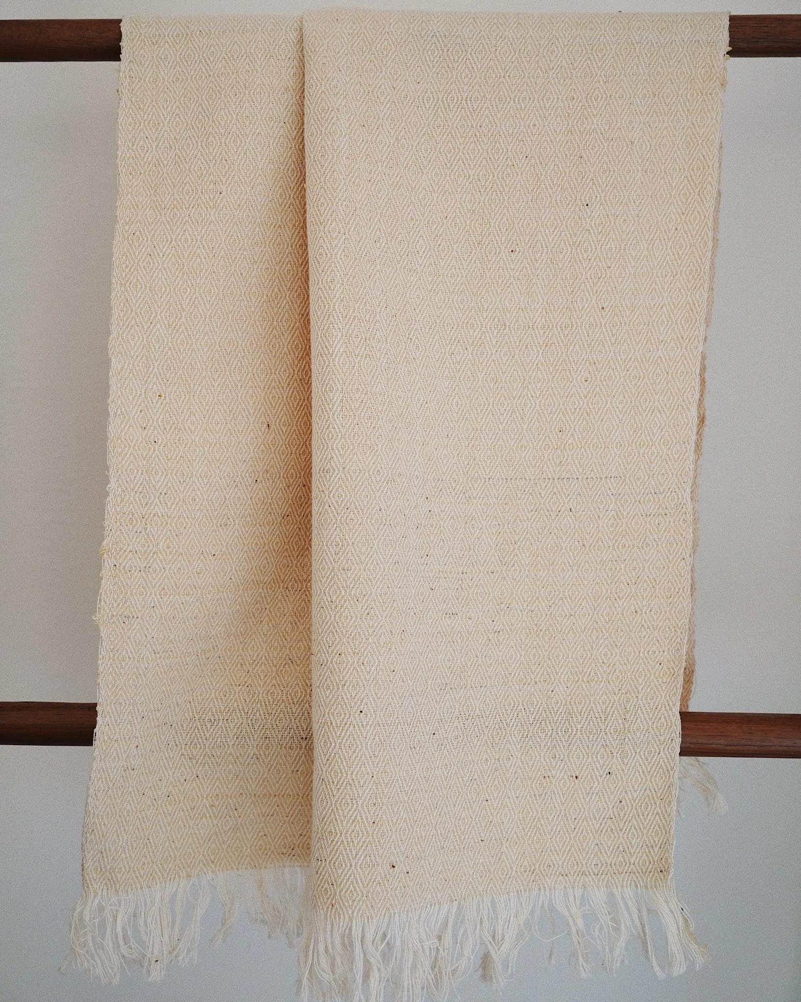 Oatmeal Vintage Marble Handwoven Throw / Runner / Scarf