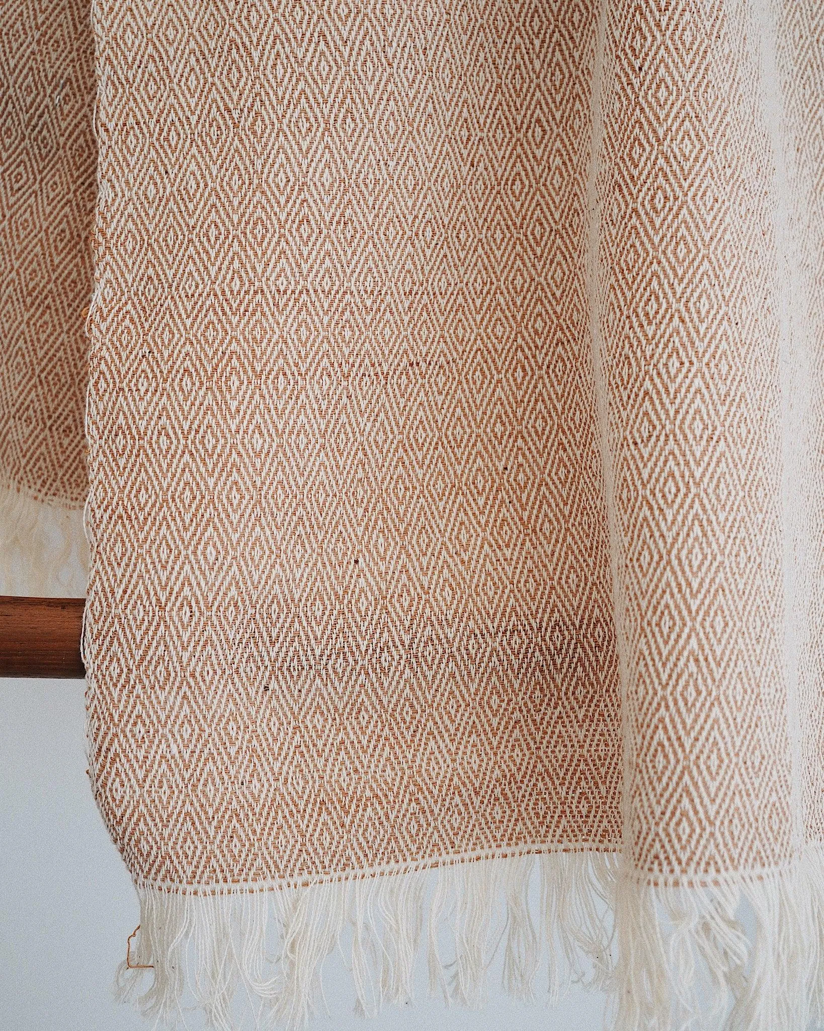 Ochre Vintage Marble Handwoven Throw / Runner / Scarf