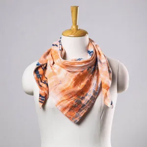 Orange - Shibori Tie-Dye Cotton Scarf