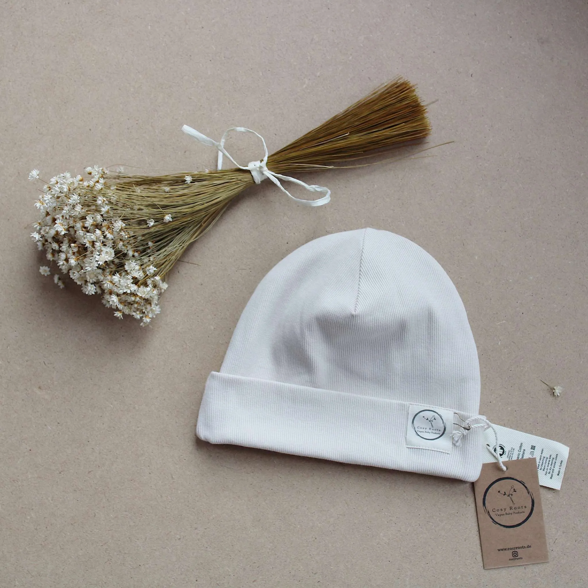 Organic Rib Beanie - Sand