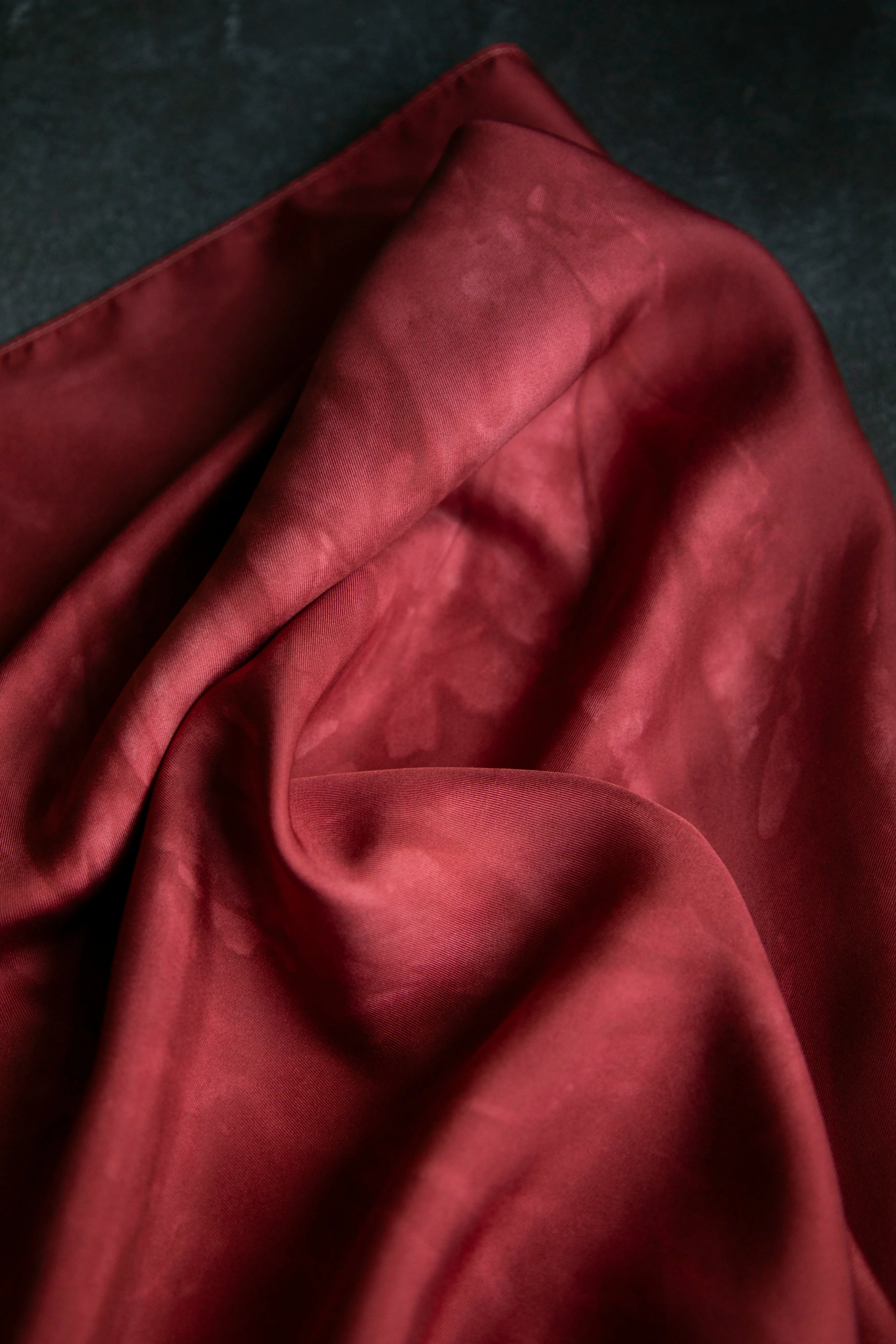 Original Eco-Dyed | Crushed Cranberry  | 26 x 26" 100% Silk Twill Scarf