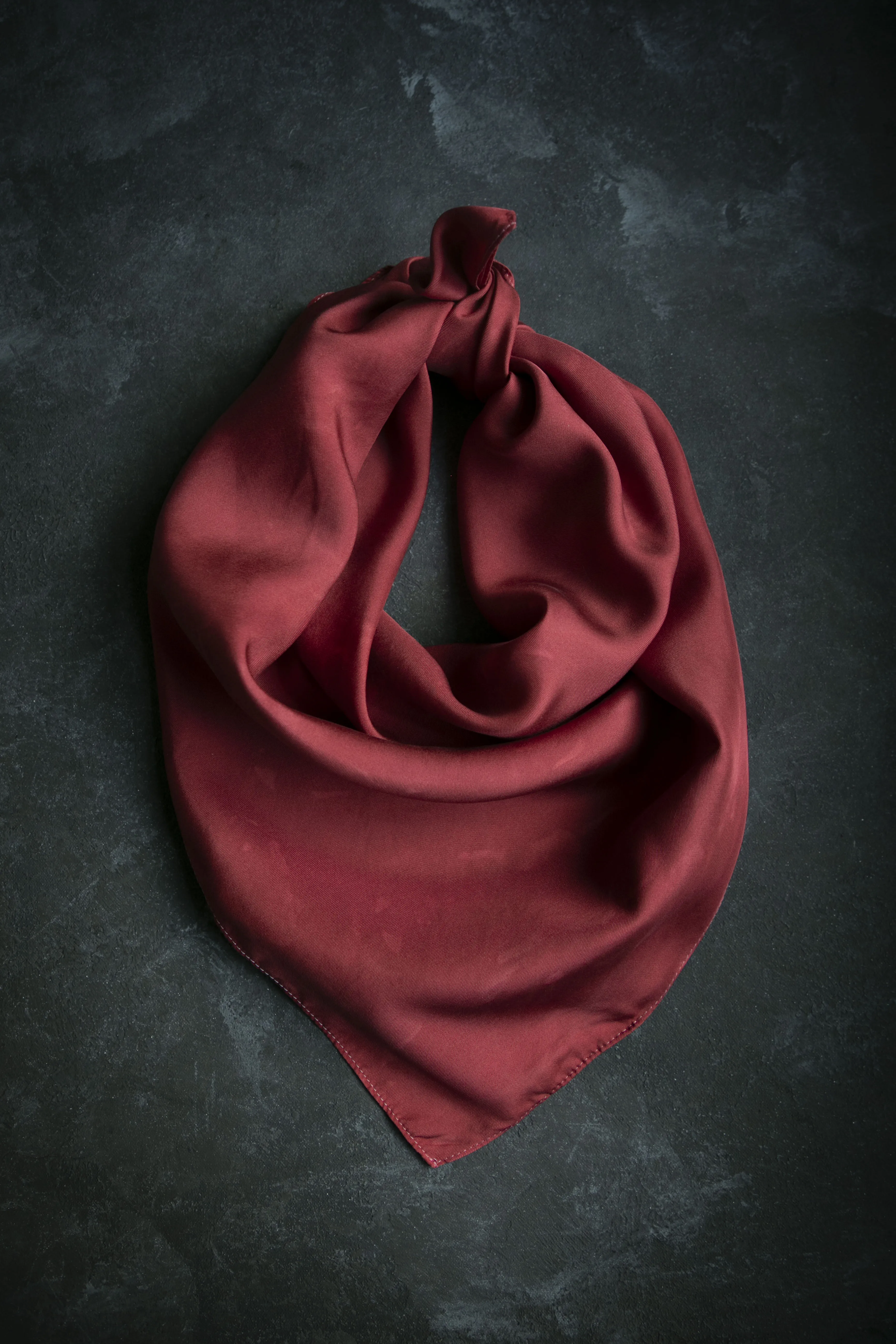 Original Eco-Dyed | Crushed Cranberry  | 26 x 26" 100% Silk Twill Scarf