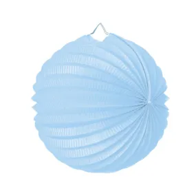 Pale Blue Pleated Paper Lantern - 20cm