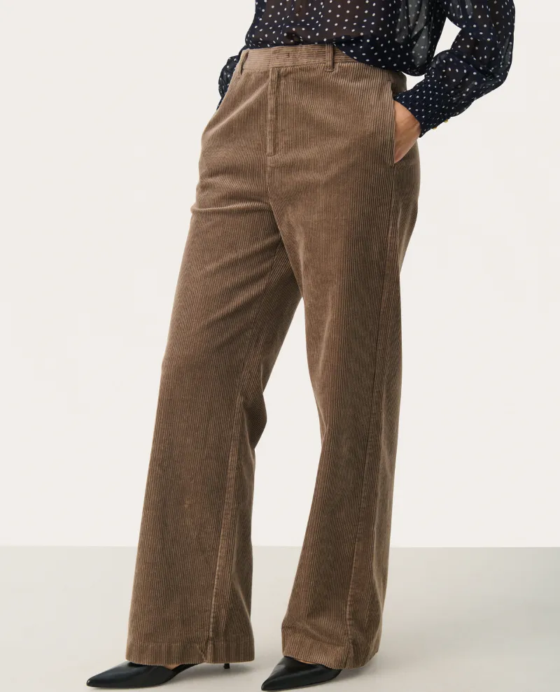 Part Two Clarisse Walnut Brown Wide Cord Trousers