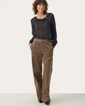 Part Two Clarisse Walnut Brown Wide Cord Trousers