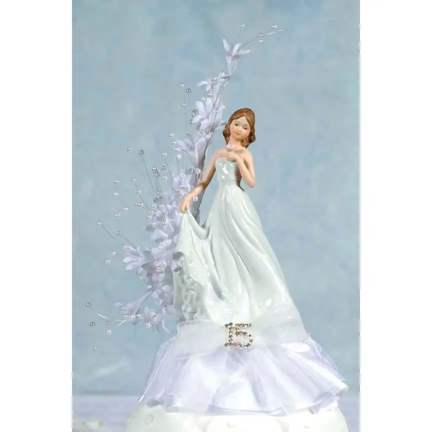 Pearl Arch Porcelain Quinceanera Cake Topper