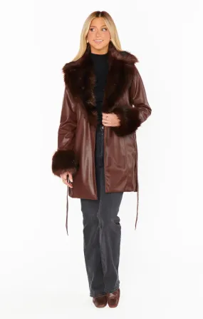 Penny Lane Coat-Cocoa Faux