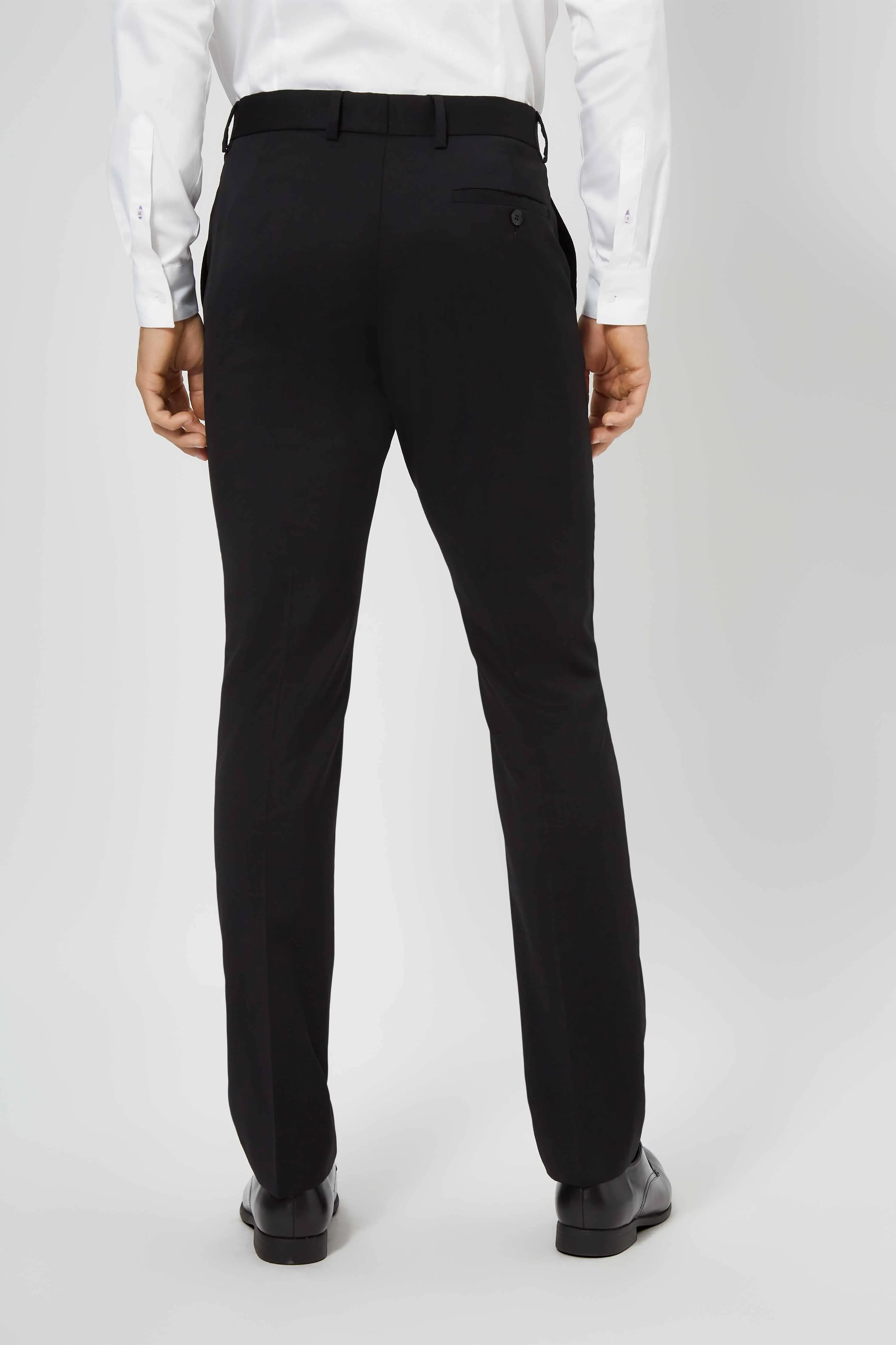 Perrin Slim Fit Black Wool Trousers - ARCHIVE