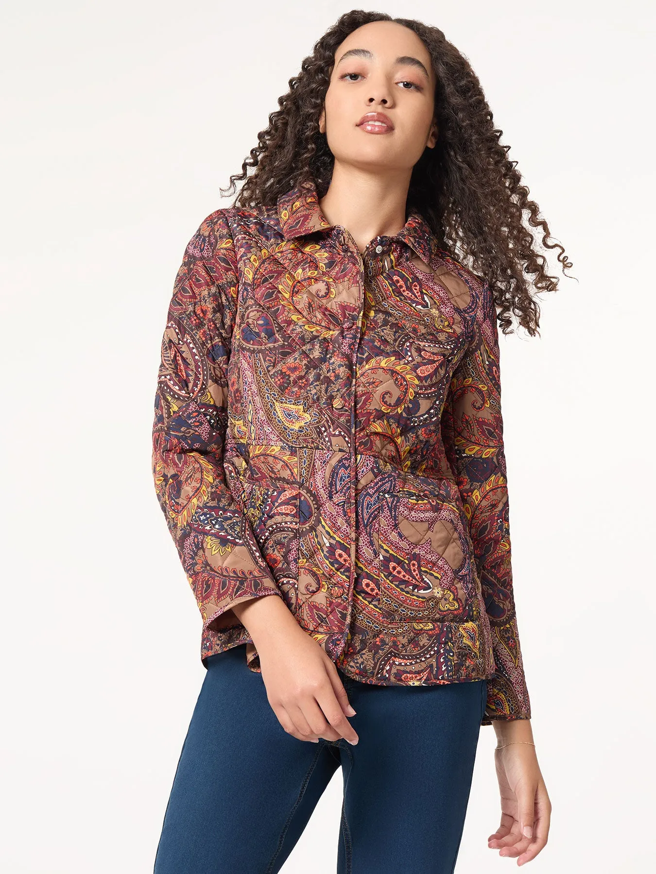 Petite Printed Quilted Jacket