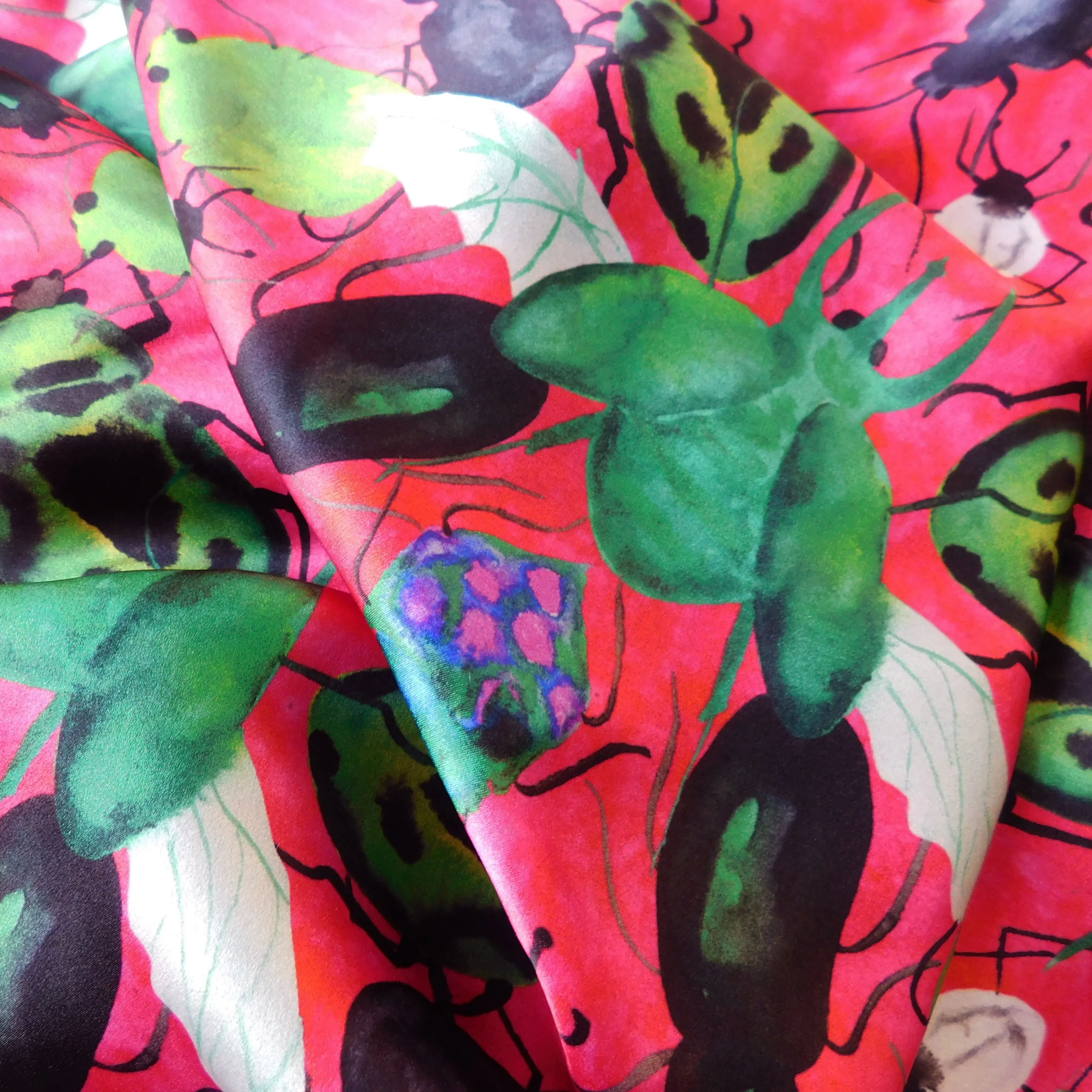 Phyllophaga Beetle Print Silk Scarf