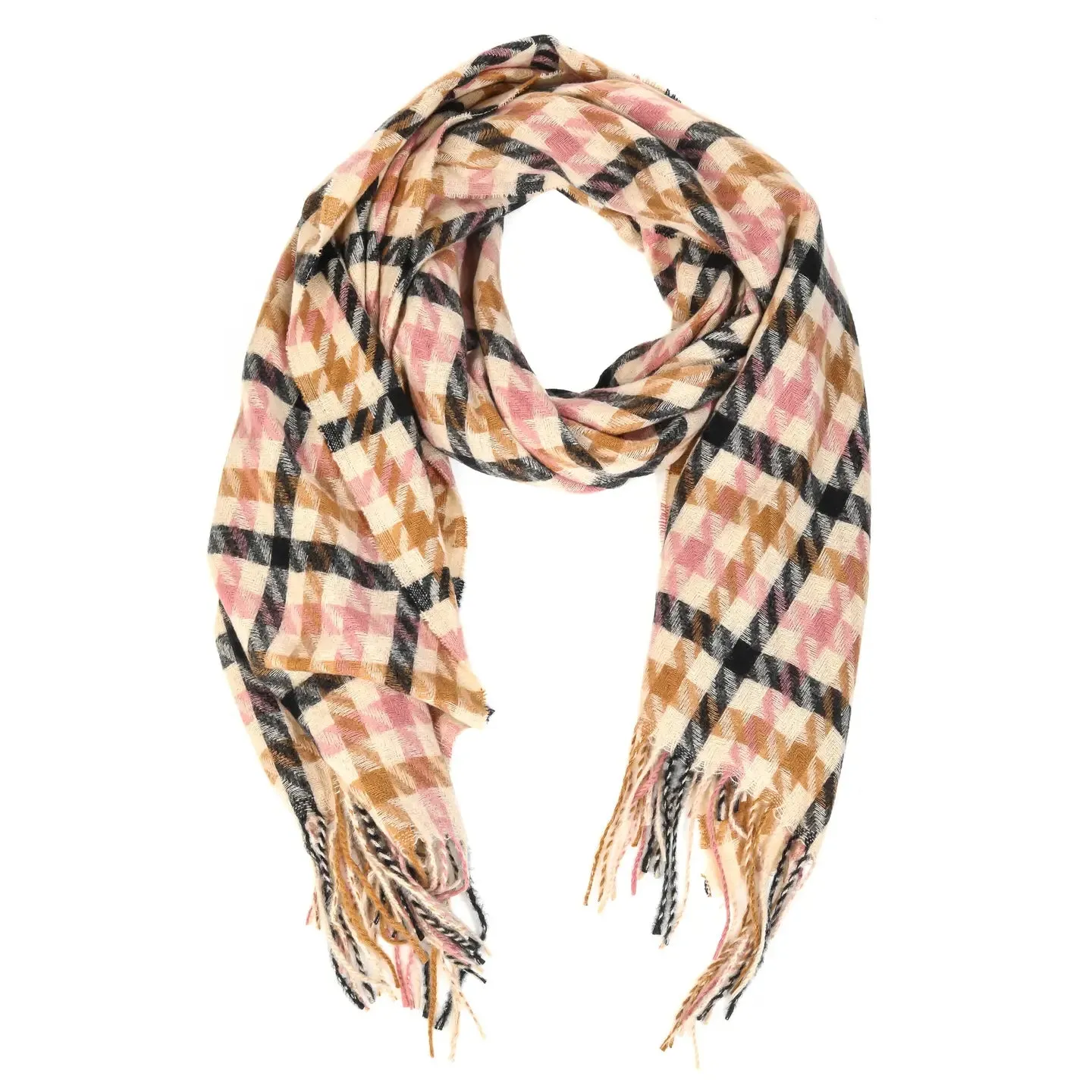 Pink Herringbone Scarf