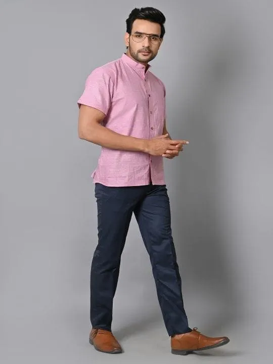 Pink Khadi Cotton Men Shirt