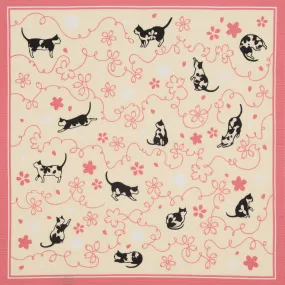 Pink Lucky Cat Small Japanese Furoshiki