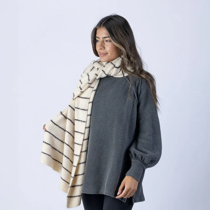 Pistil Ray Scarf in Cream & Navy