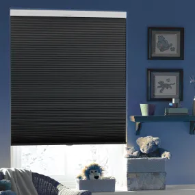 Pleated Cellular Blackout Cordless Blind | Black