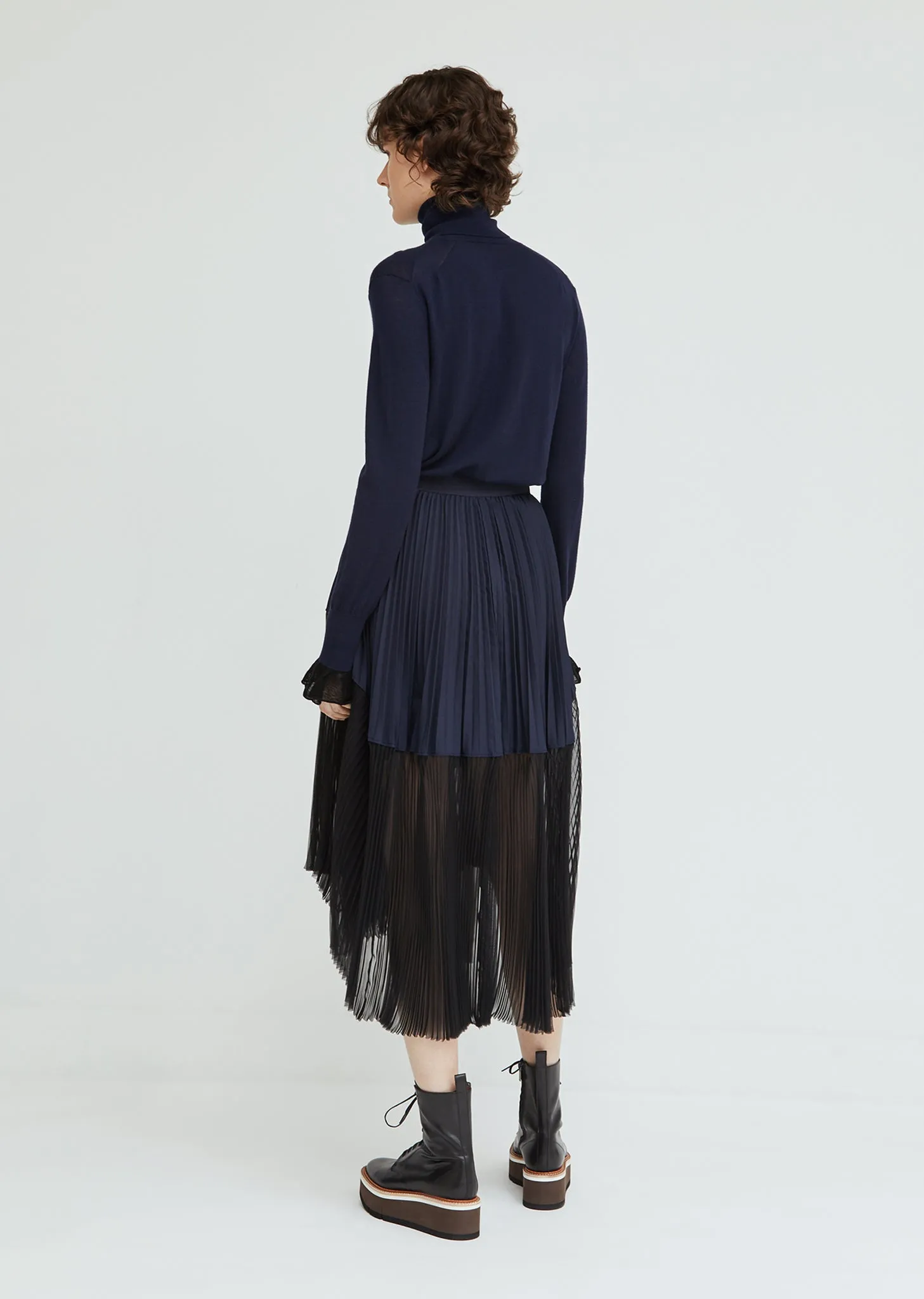 Pleated Cotton Poplin Skirt