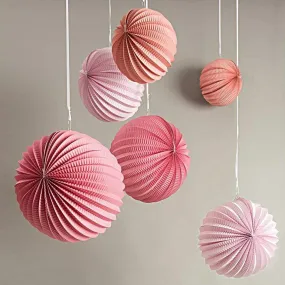 Pleated Paper Lanterns - Blush (3 Pack)