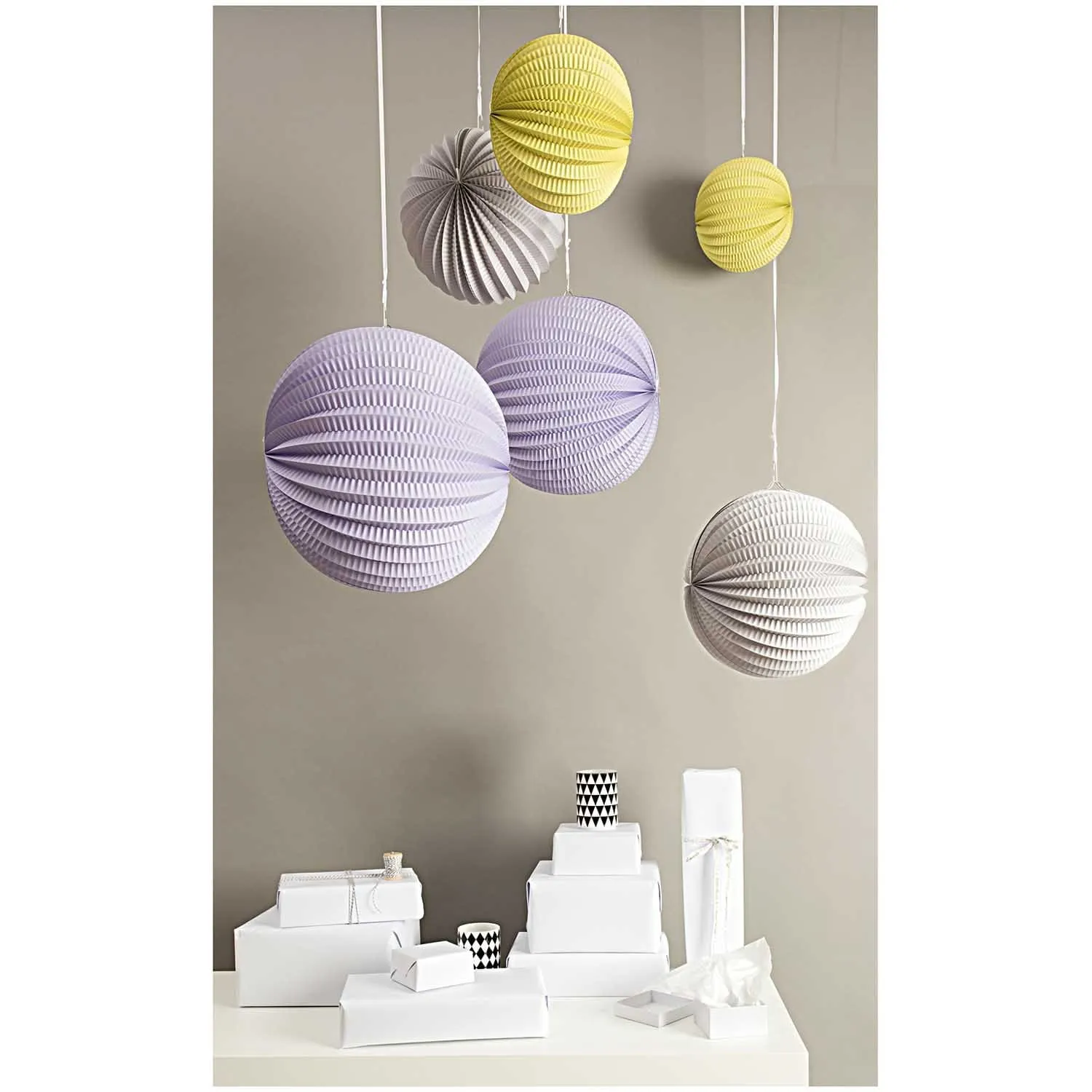 Pleated Paper Lanterns - Modern (3 Pack)