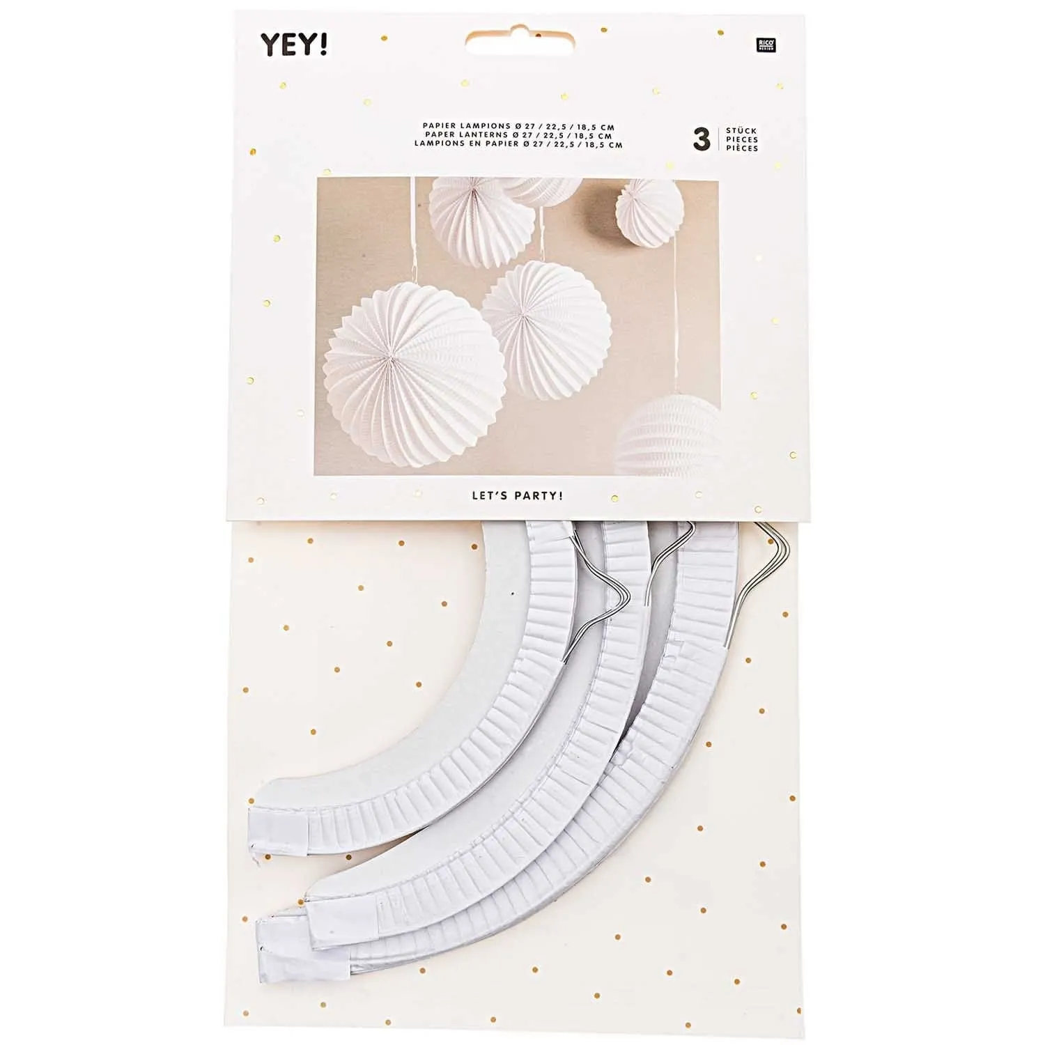 Pleated Paper Lanterns - White (3 Pack)