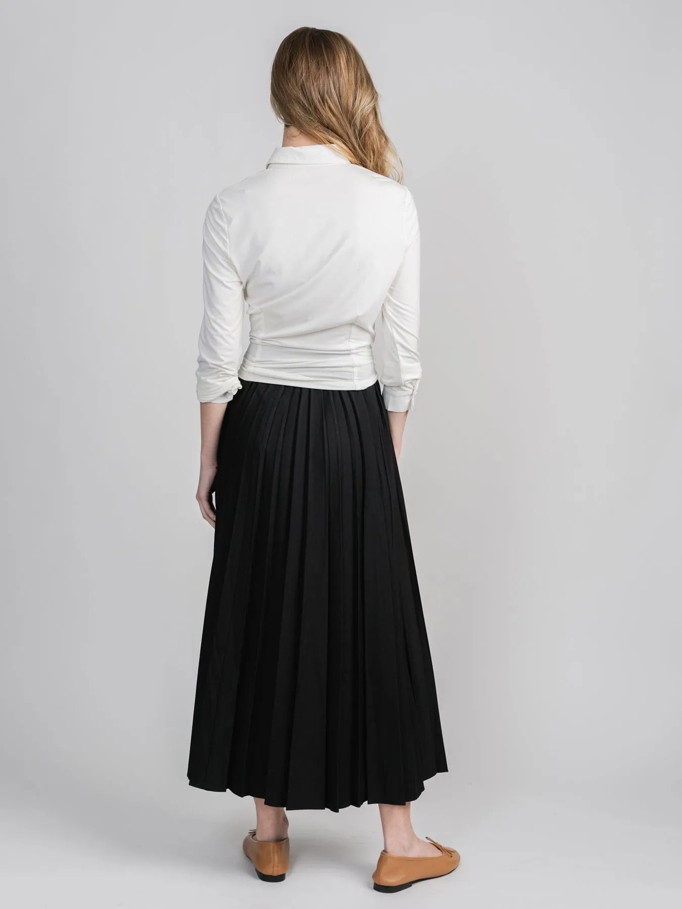 PLEATED SKIRT 35" - BLACK