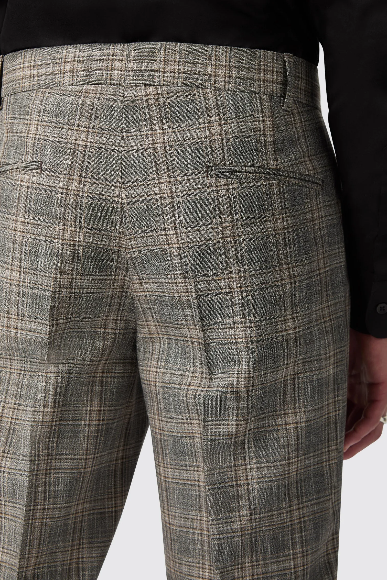 Plunkett Slim Fit Grey Check Trousers