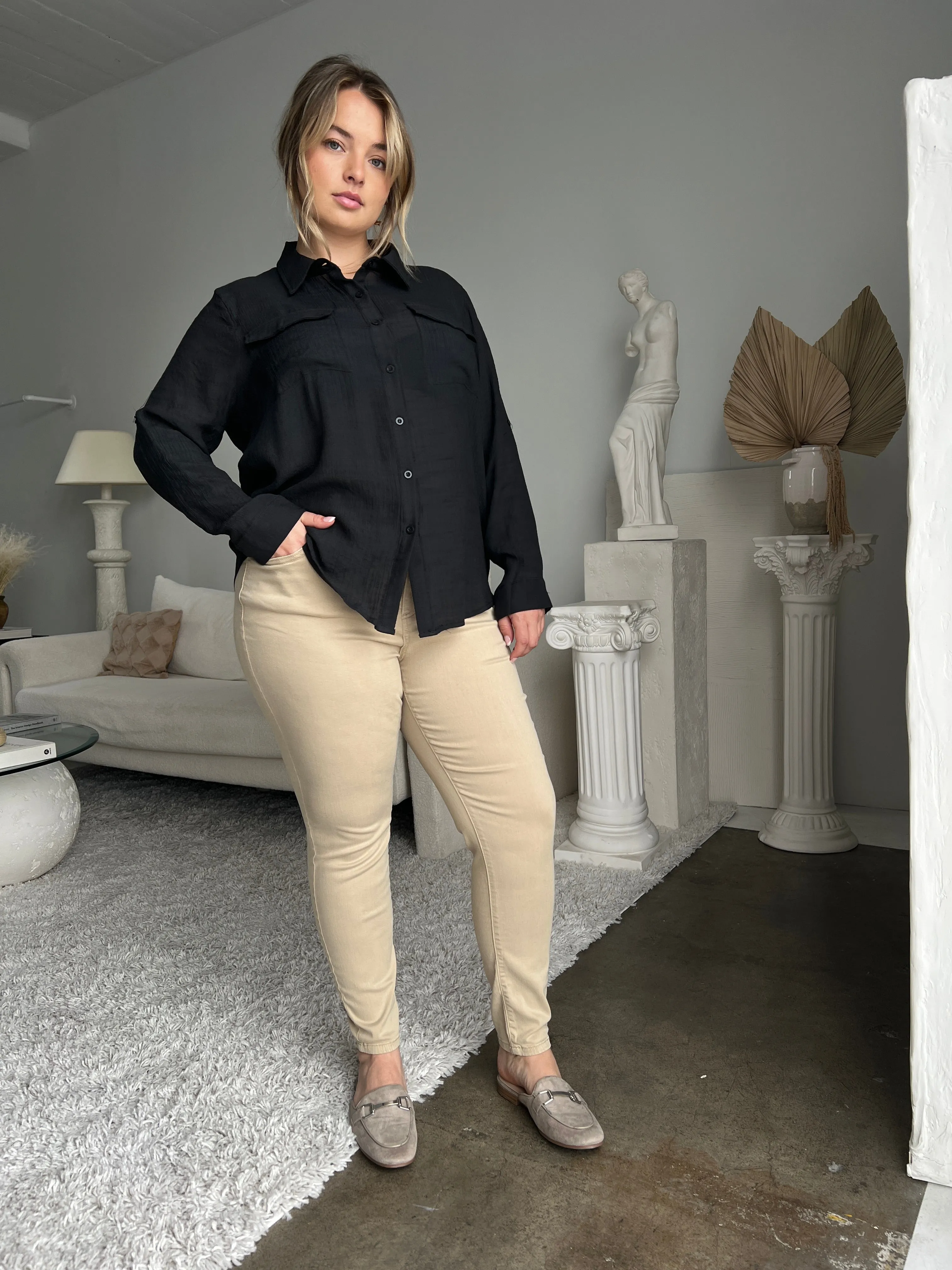 Plus Size Skinny Khaki Pants