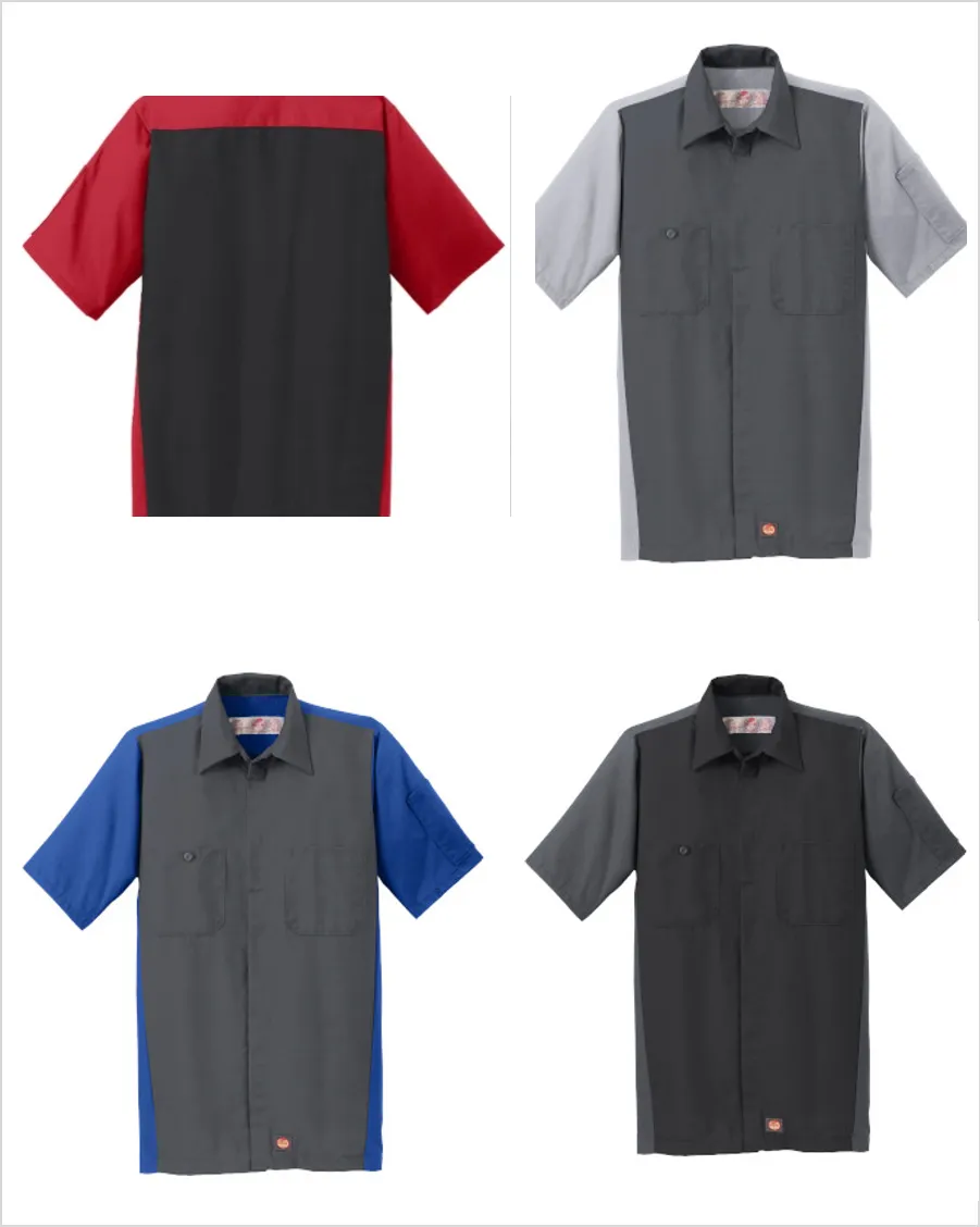 Pontiac 40's Script Red Kap Short Sleeve Two-Tone Mechanic Shirt