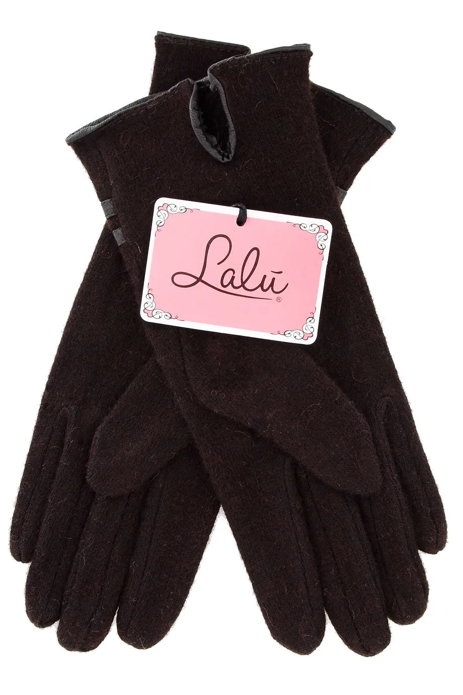 POPCORN Brown Wool Women Gloves