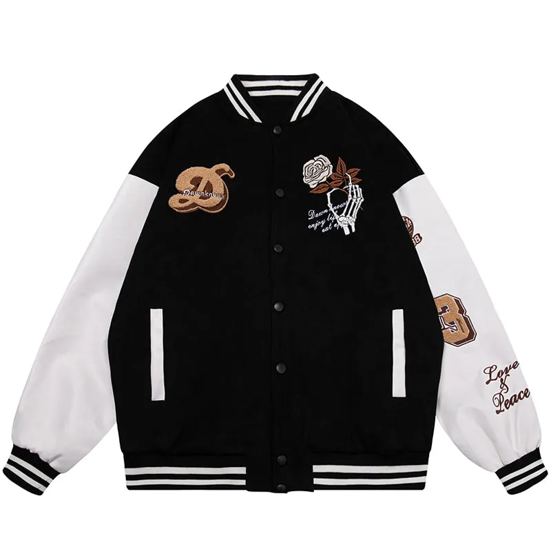 PopFlying College Varsity Jacket Guitar Skeleton