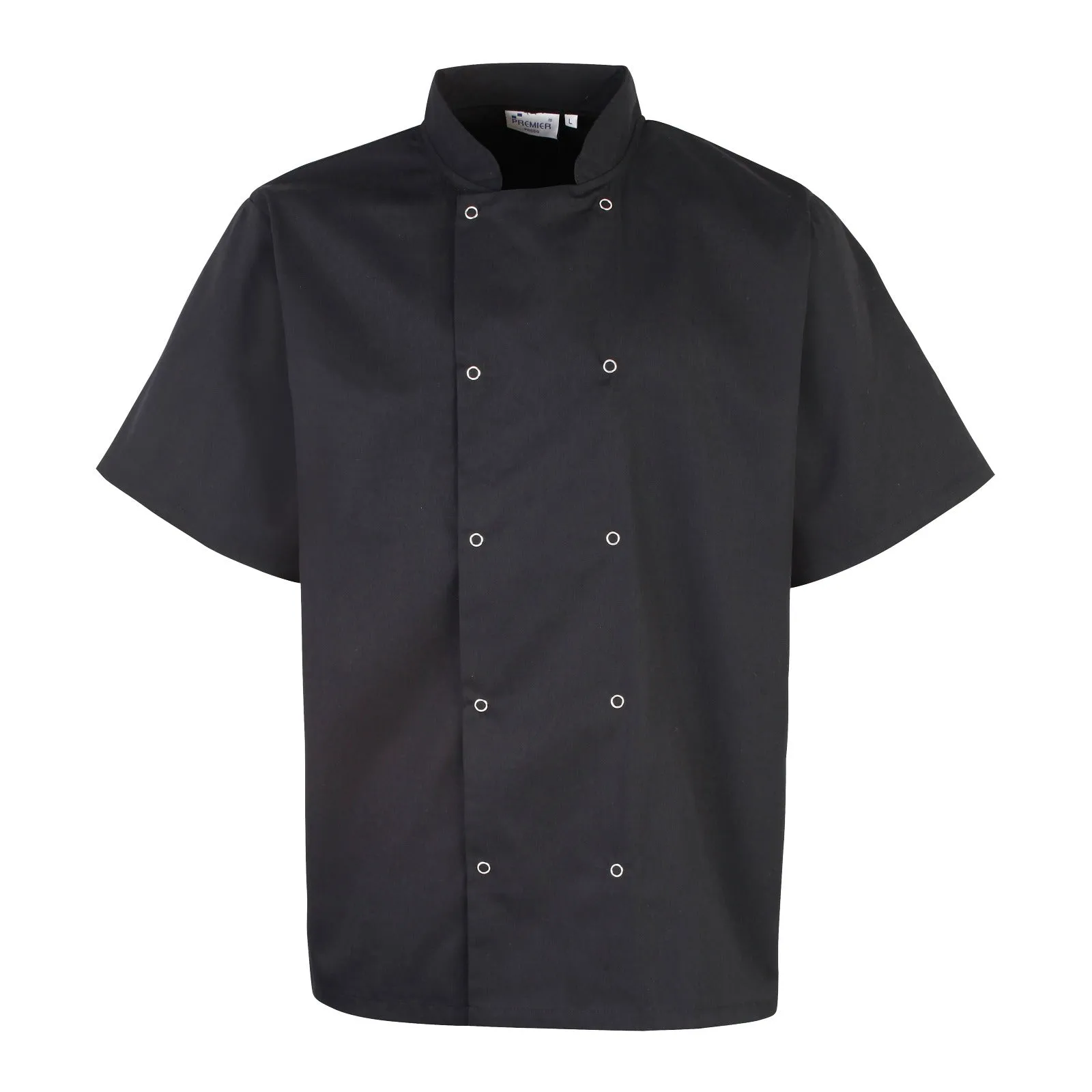 PR664 - Studded Front Short Sleeve Chef's Jacket