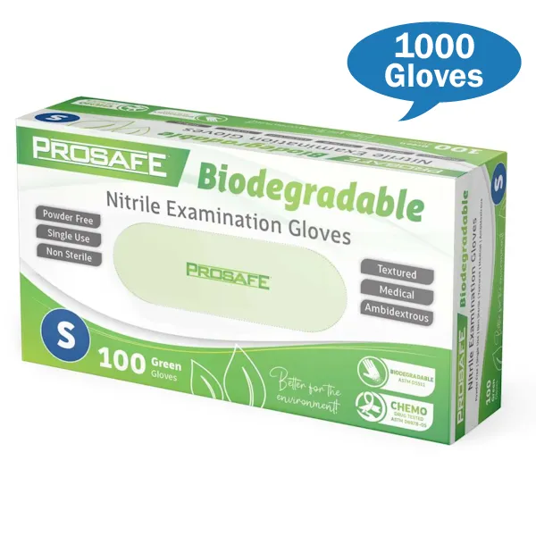 Prosafe Green Nitrile Biodegradable Examination Gloves