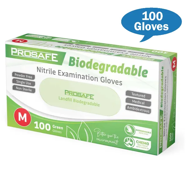 Prosafe Green Nitrile Biodegradable Examination Gloves