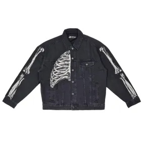 "Skull" Denim Black Jacket