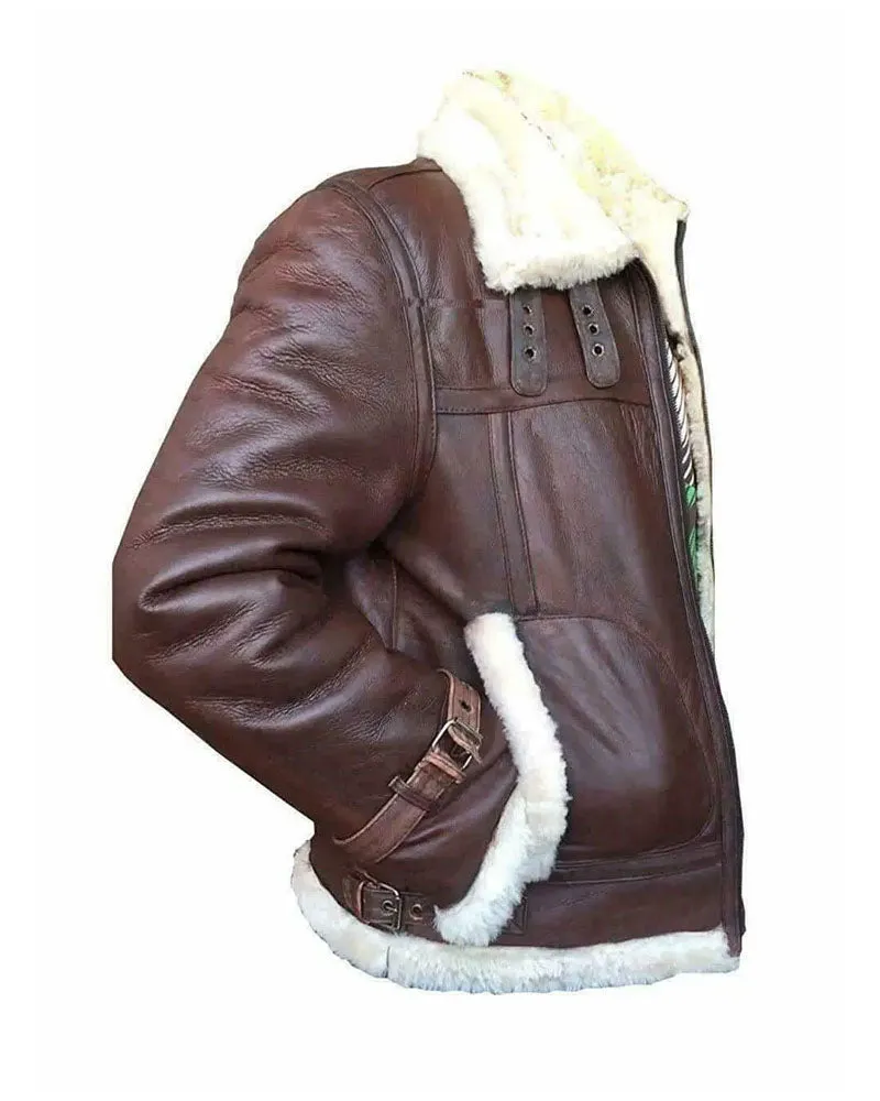 RAF B3 Aviator Shearling Bomber Jacket | Classic & Warm Rfx Leather