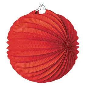 Red Pleated Paper Lantern - 30cm