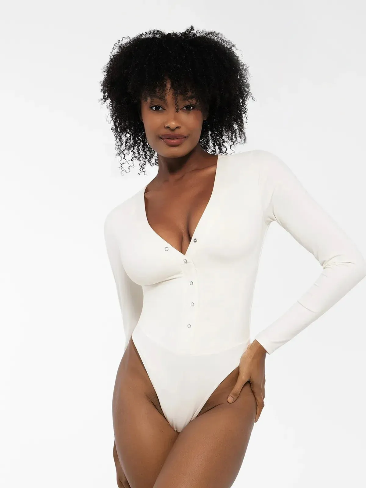 Redtag Thermal Shapewear Long Sleeve Tummy Control Bodysuit