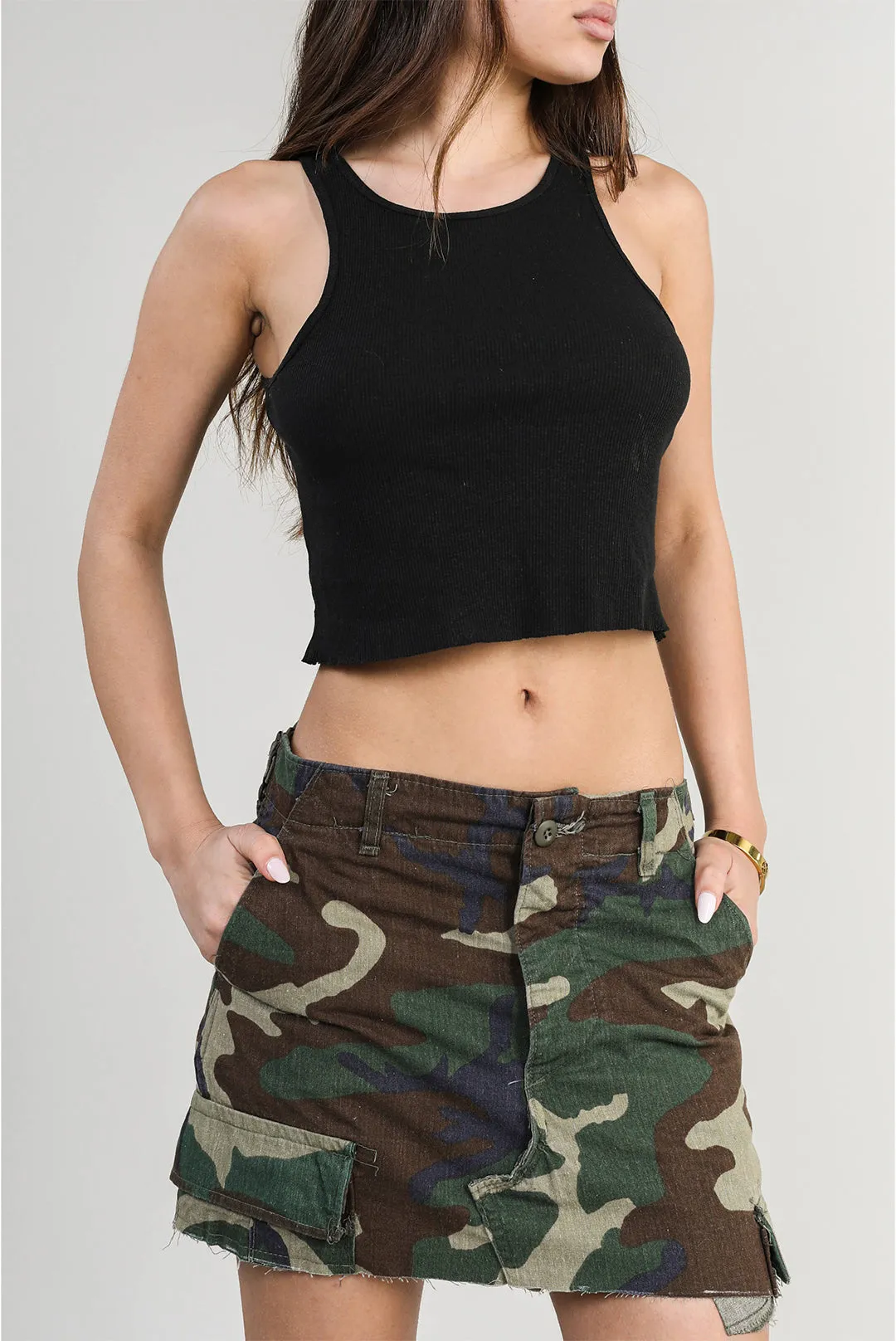 Rework Camo Mini Skirt - XS, S, M, L