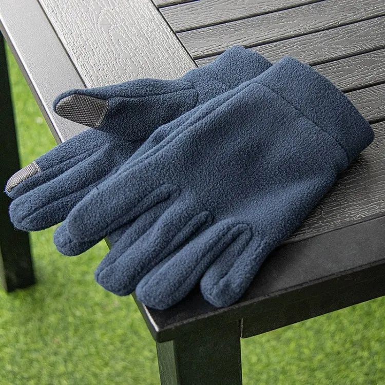 Rocker Fleece Winter Warm Anti-Slip Gloves Outdoor Riding Sports Gloves, Size: M(Navy)