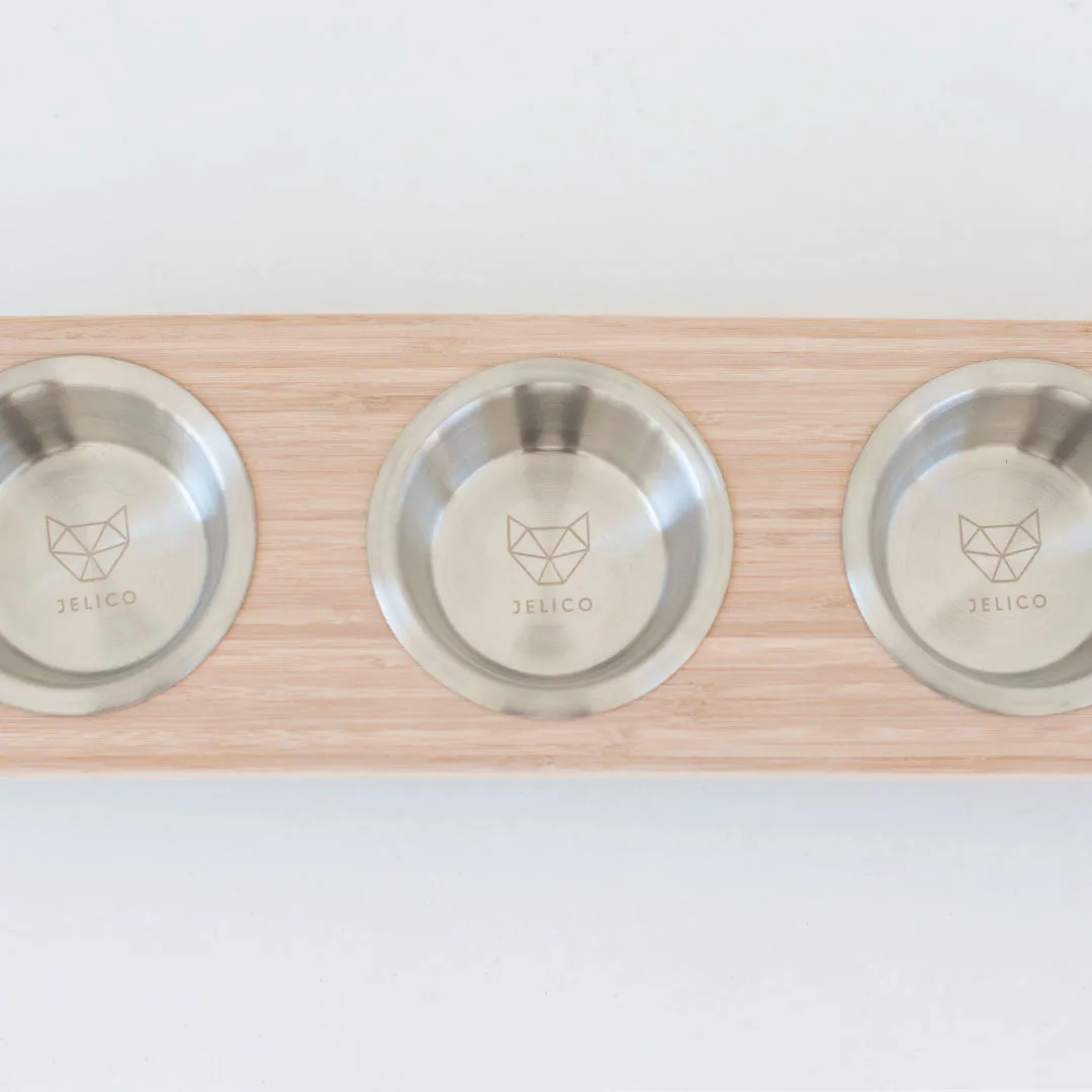 Romeo 3 Bowl Bamboo Pet Feeder