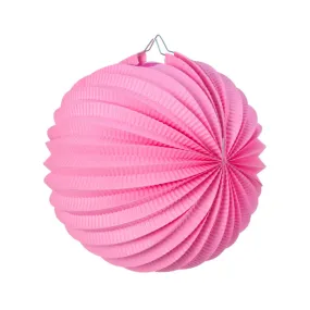 Rose Pink Pleated Paper Lantern - 20cm