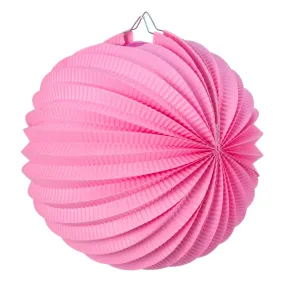 Rose Pink Pleated Paper Lantern - 30cm