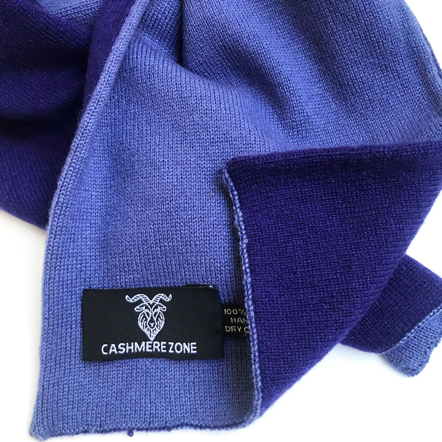 Royal Blue Reversible Pure Cashmere Scarf