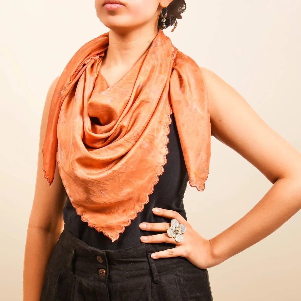 Rust & Rose Silk Natural Dyed Scarf