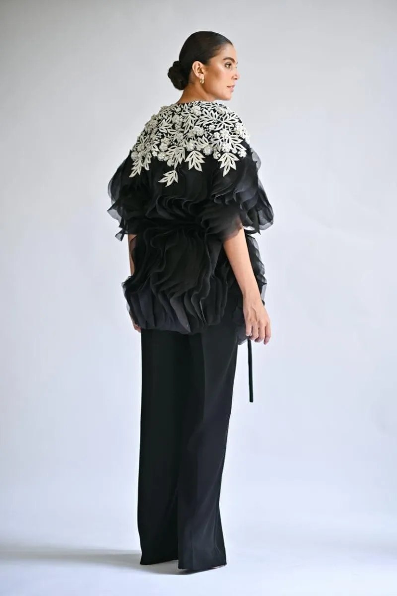 Sania Maskatiya - Roxane - ORGANZA - Black - 2 Piece - Cape